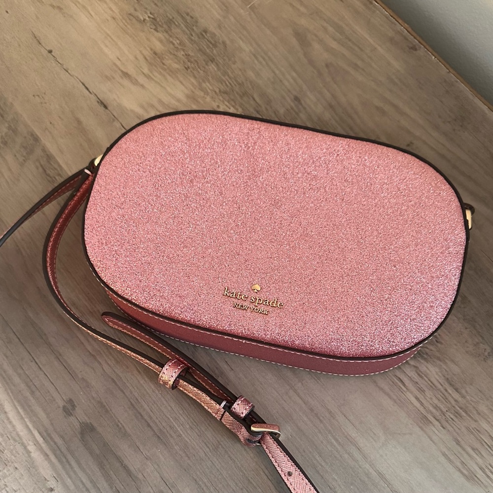 Kate Spade KE459 Glitter Glimmer Oval Camera Crossbody Bag